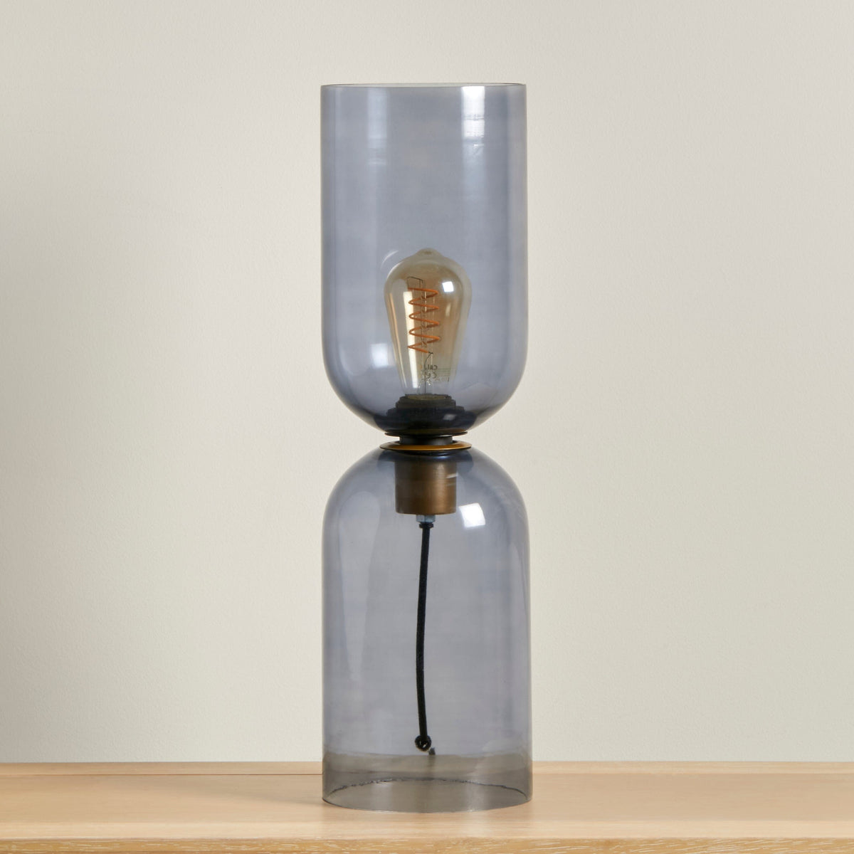 Sutton 50cm Lamp - Smoked Glass