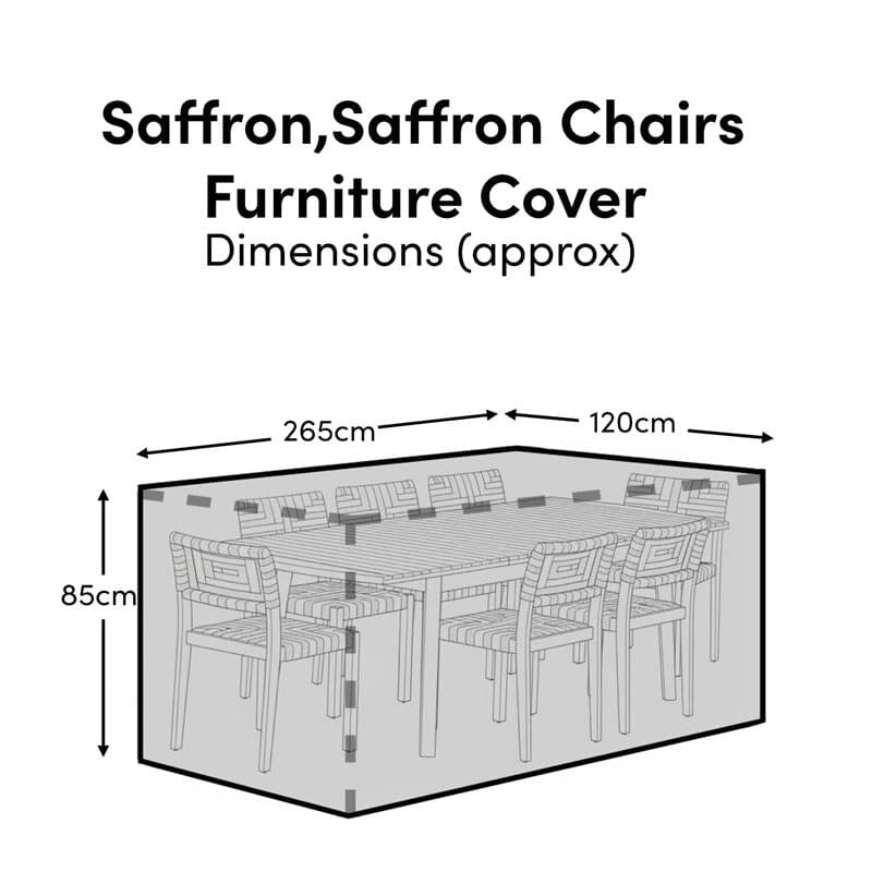 Rectangular Rain Cover 265x120x85cm - Saffron 8 Seater