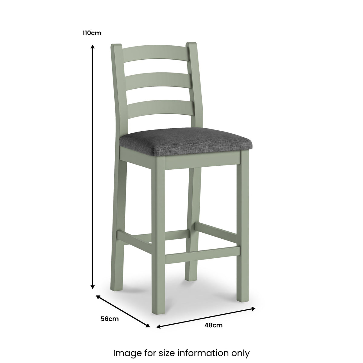 Penzance Sage Ladder Back Bar Chair