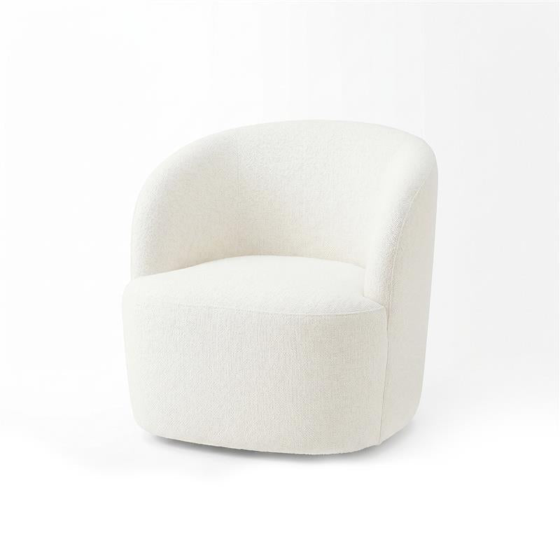 Sawyer 68cm Swivel Armchair & Alder 45cm Footstool - Oyster White