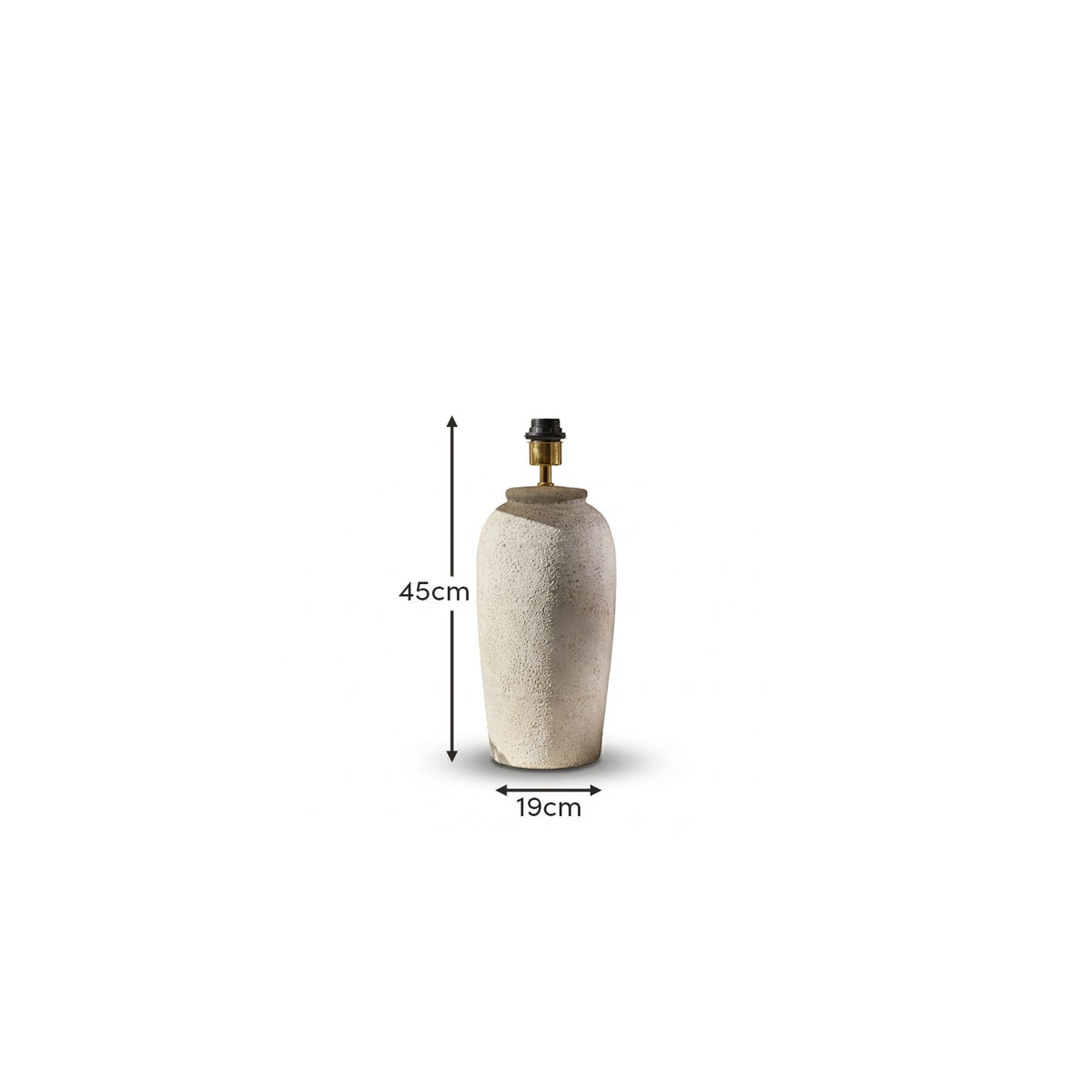 Outlet - Selham 47cm Ceramic Lamp Base - Rustic White