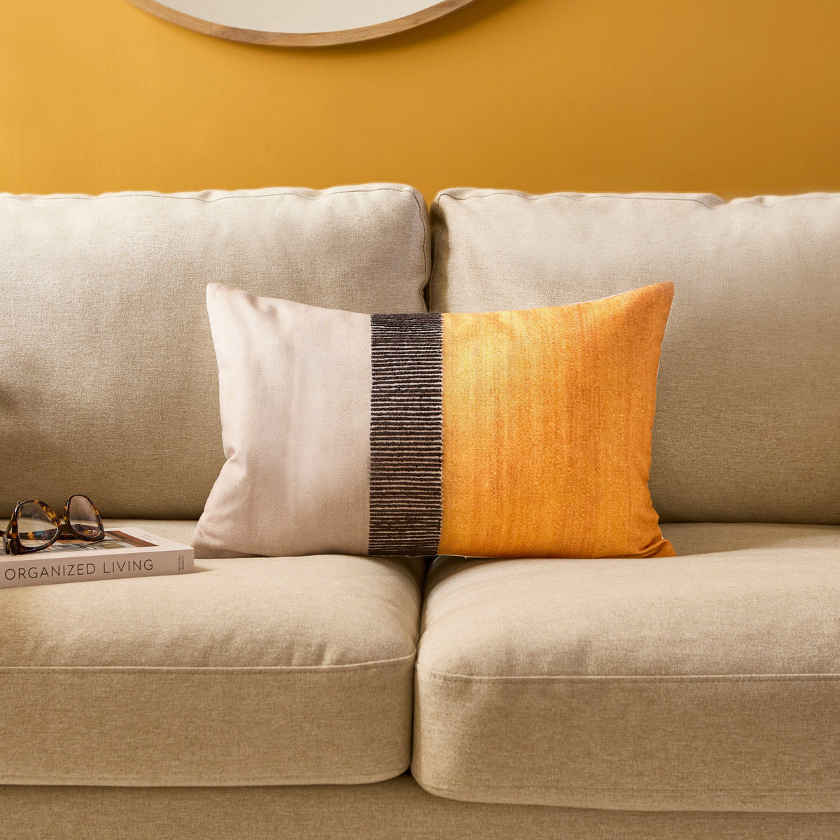 Selu 35x55cm Striped Cushion Cover - Yellow