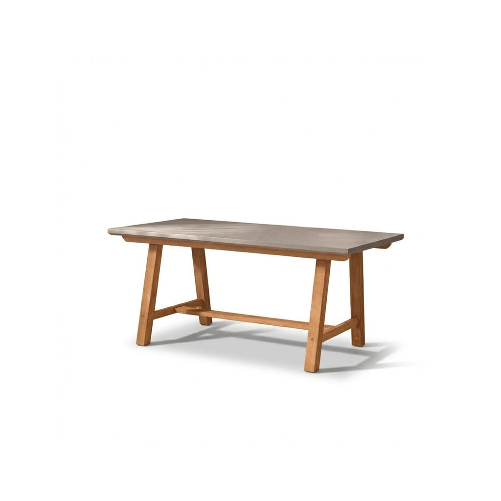 Shiro Pale Grey Concrete Dining Table Set - 6 Seater - Shiro Pink Rope Dining Chairs