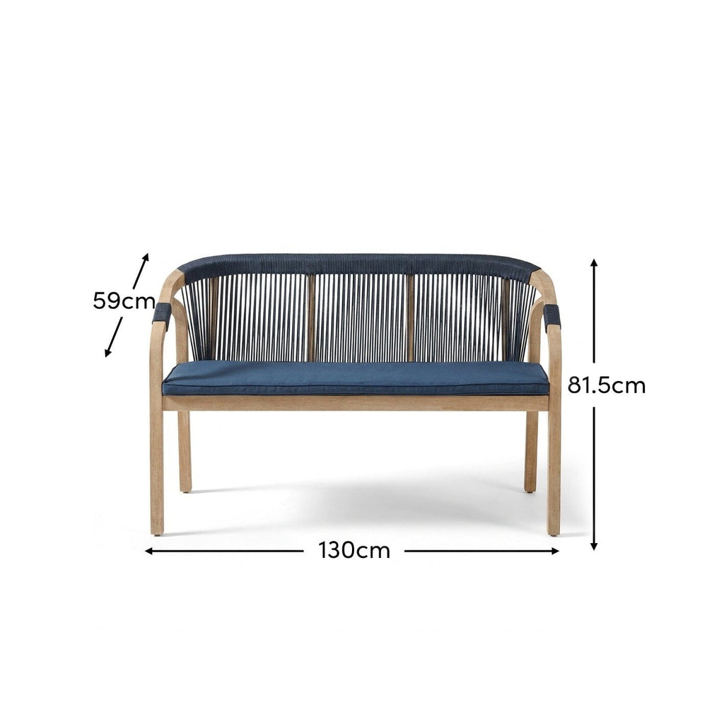 Shiro Wooden Garden Bench - Navy