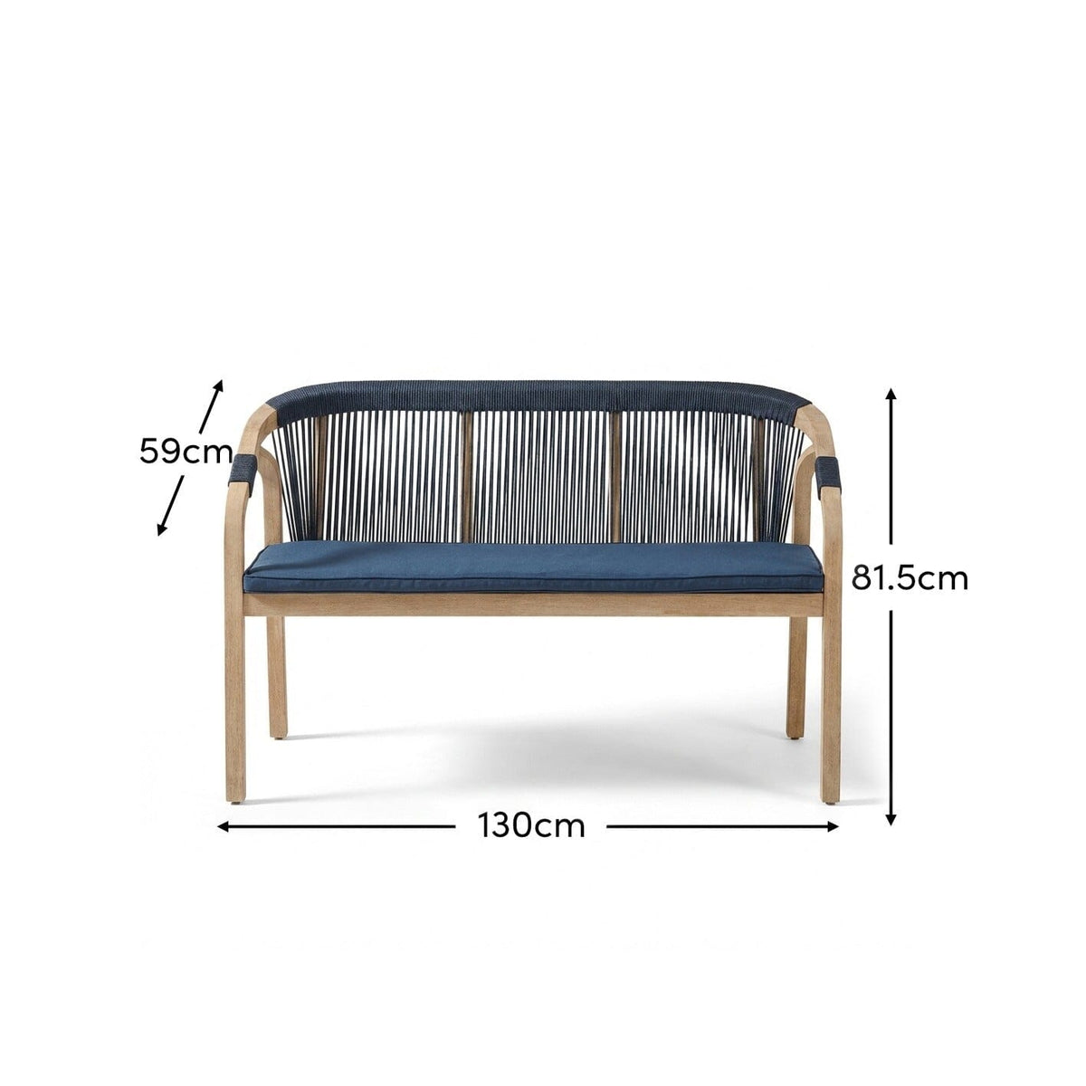 Shiro Wooden Garden Bench - Navy