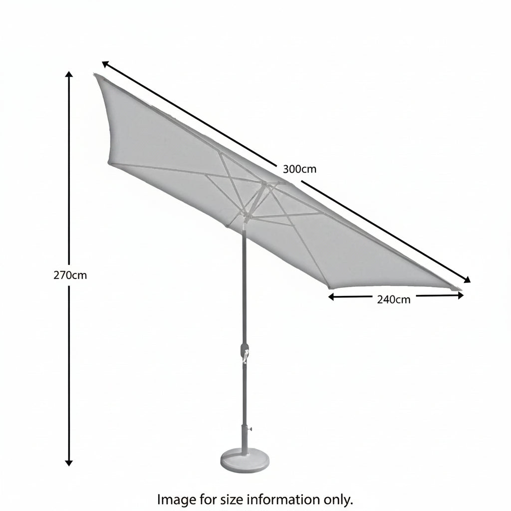2.7 x 3m Rectangular Parasol Aluminium