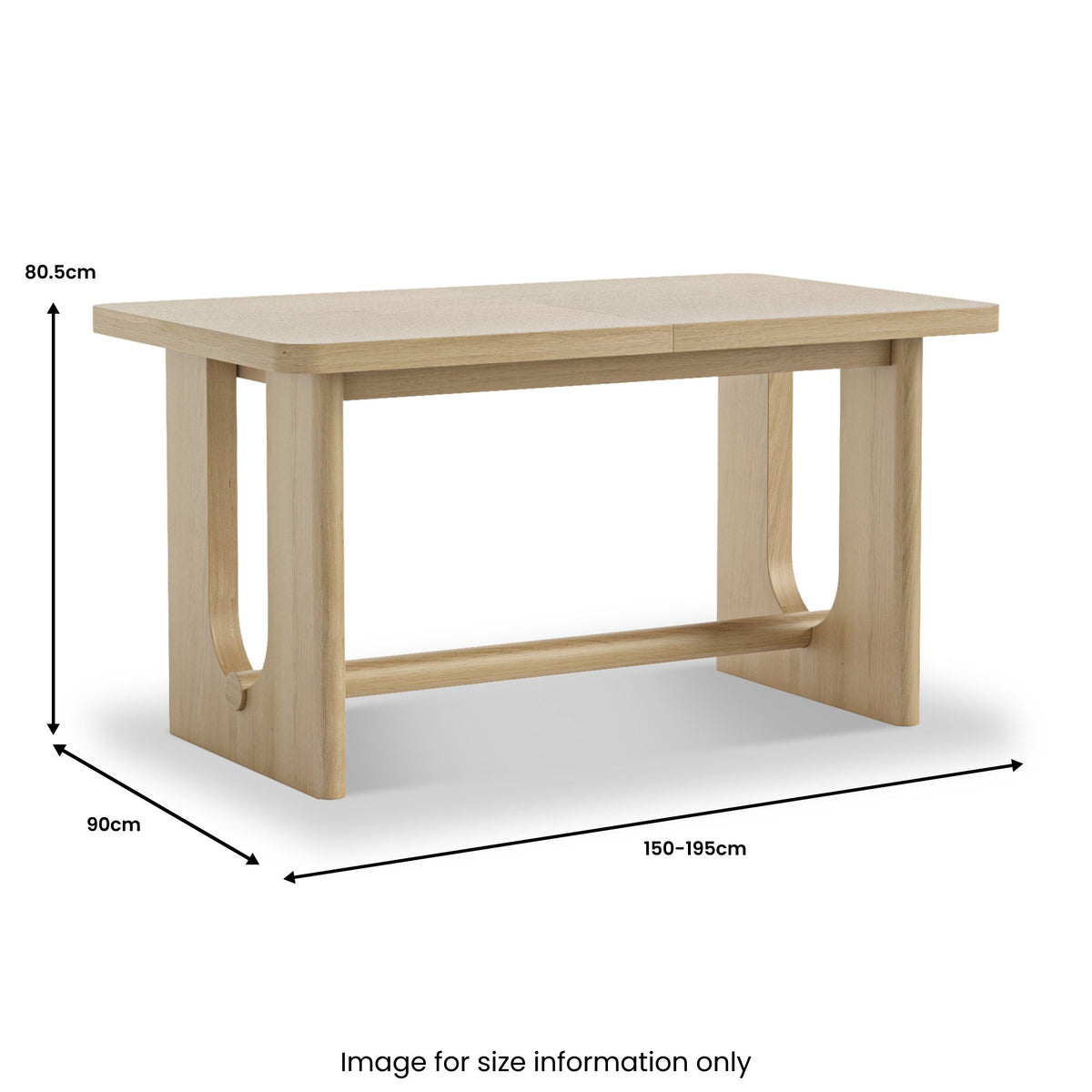 Whitstone Oak Small 150-195cm Extending Dining Table