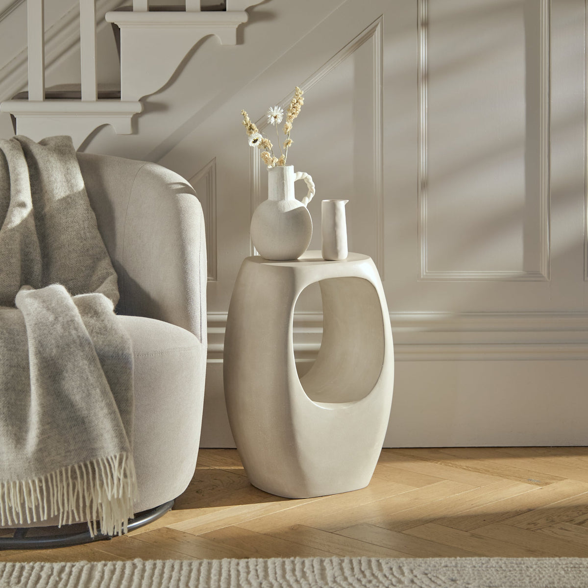 Sohan 32cm Side Table - Sand Concrete