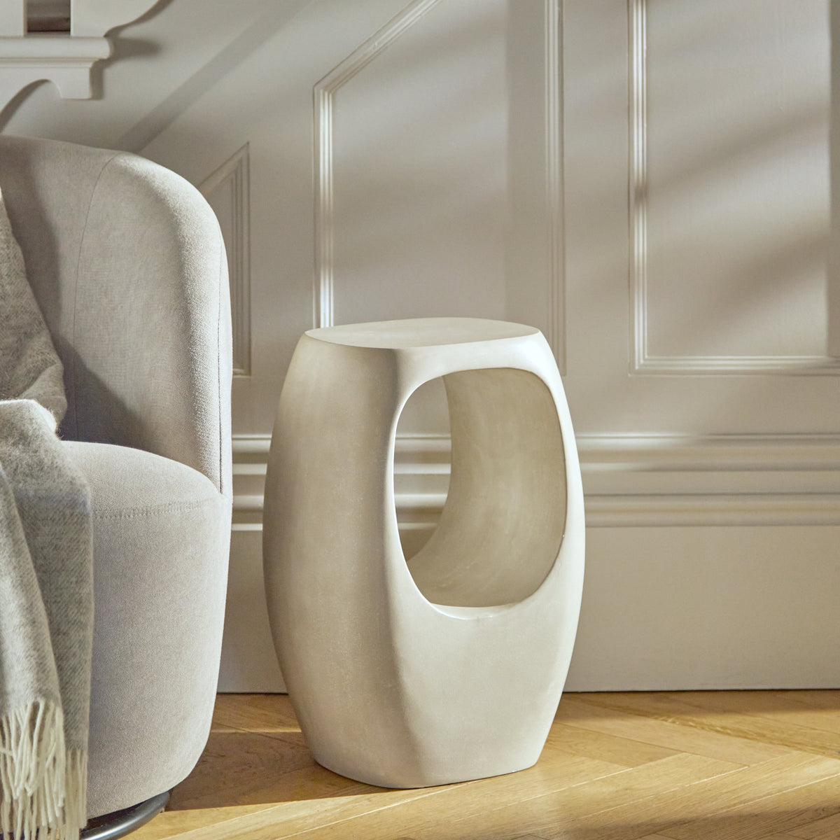 Sohan 32cm Side Table - Sand Concrete