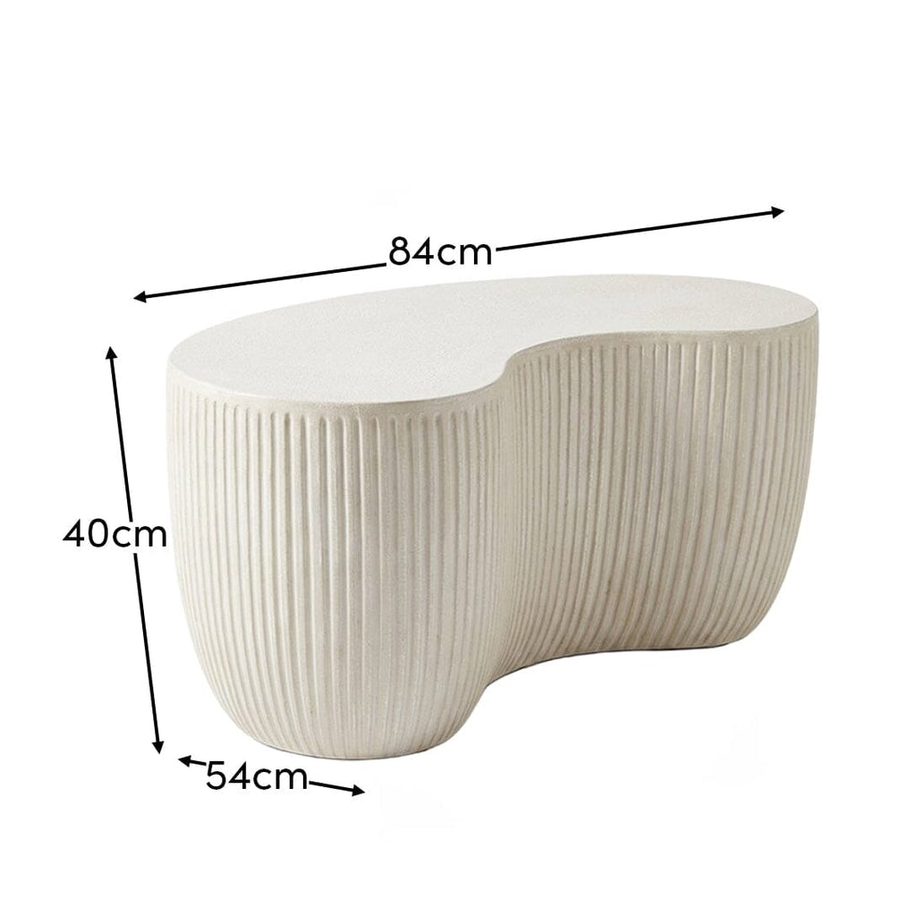 Sohan 84cm Kidney Concrete Coffee Table - Sand
