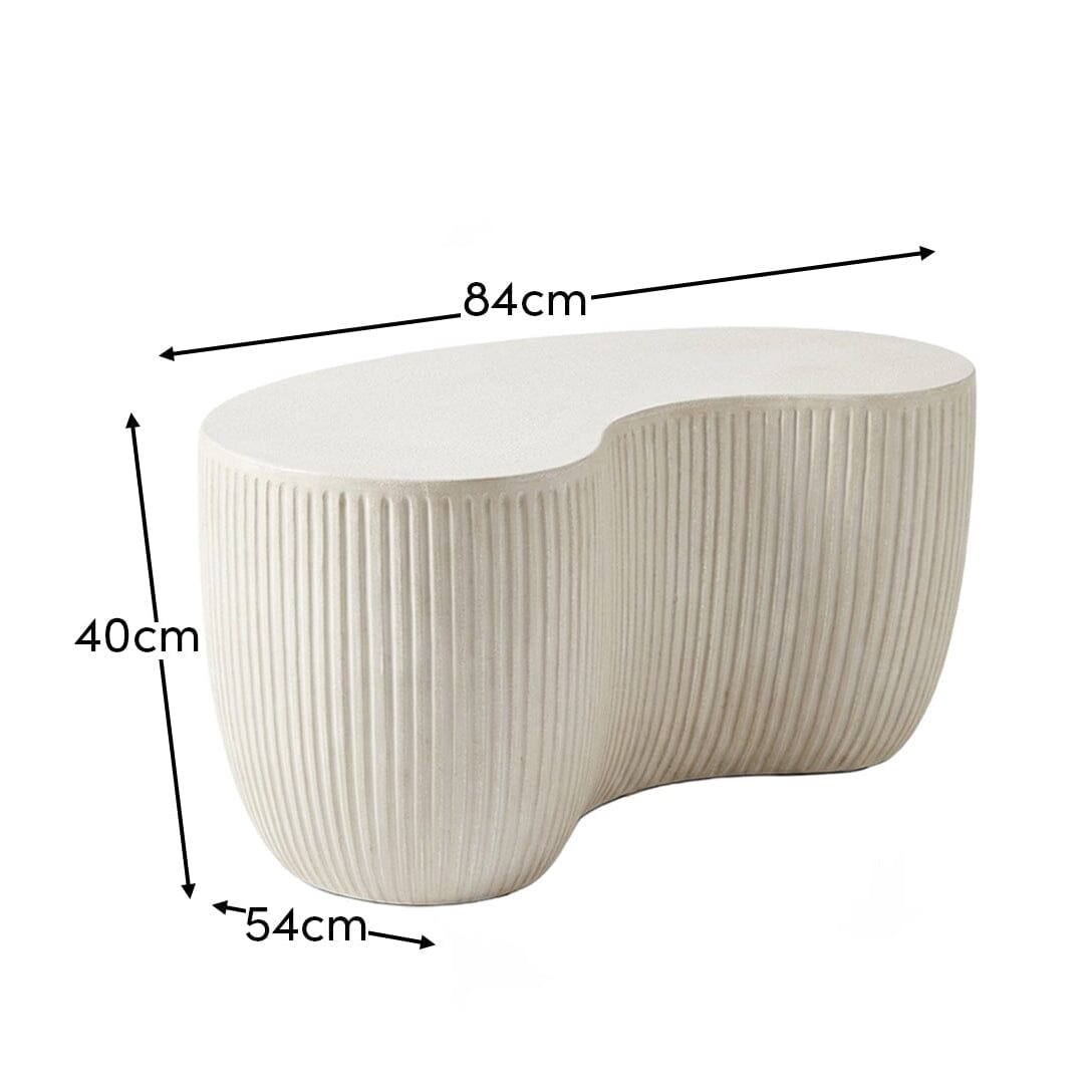 Sohan 84cm Kidney Concrete Coffee Table - Sand