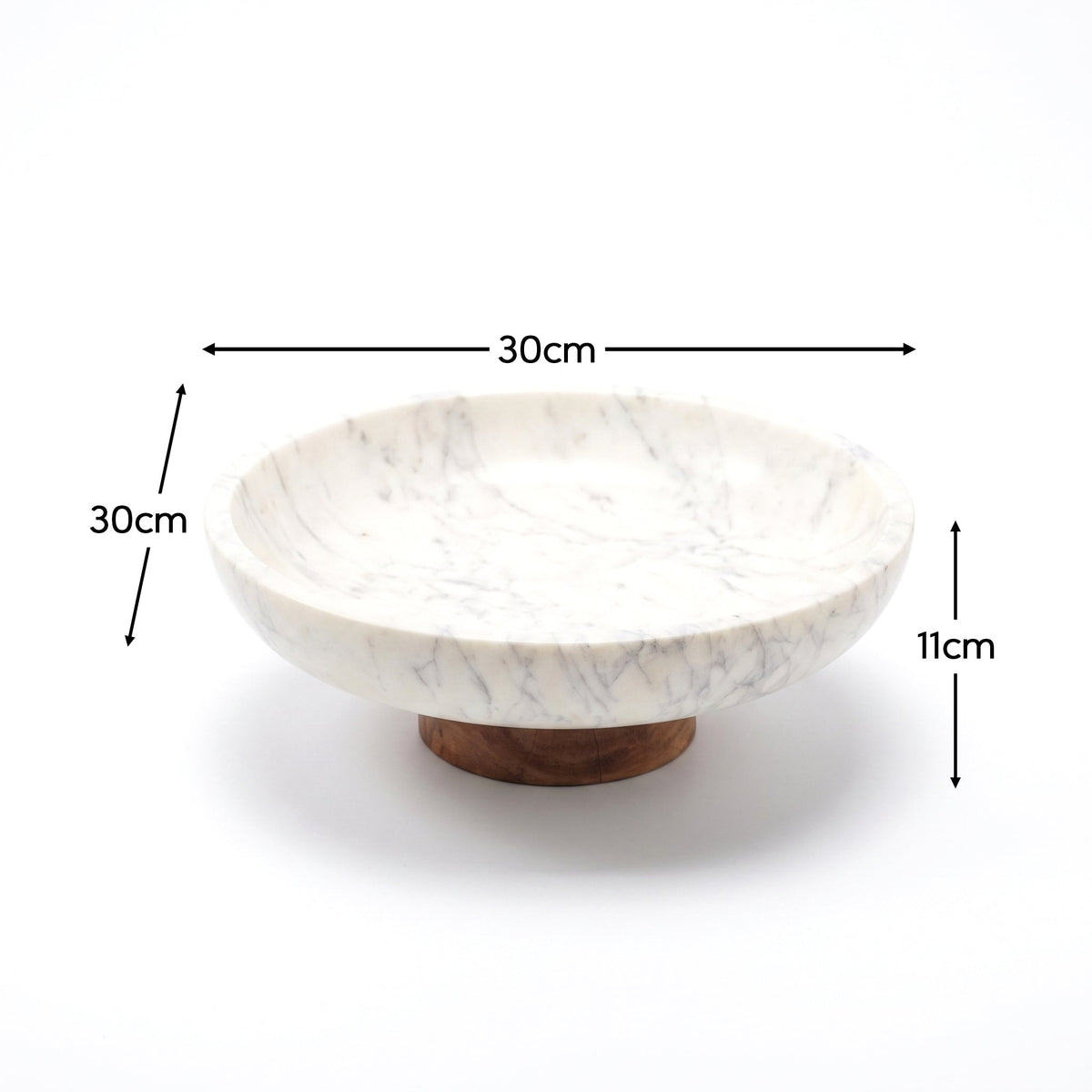 Spello 30cm Bowl - White Marble