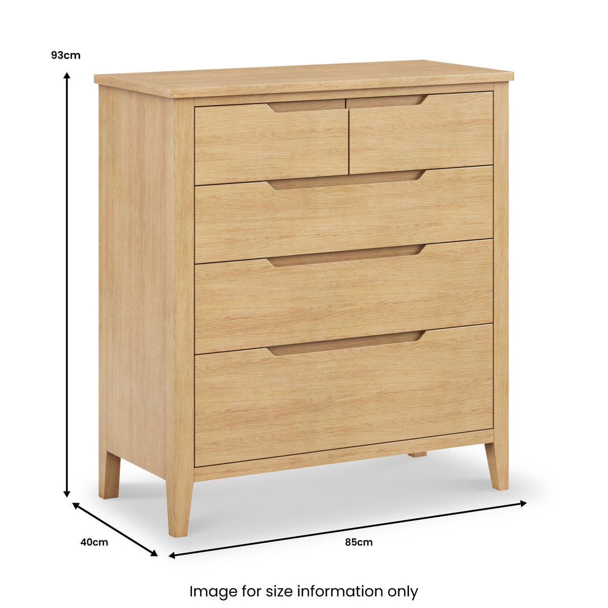 Camdale Oak 2 over 3 Drawer Chest