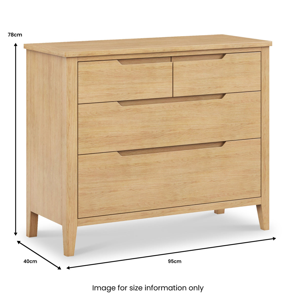 Camdale Oak 4 Drawer Wide Chest
