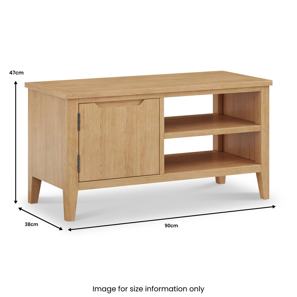 Durham Oak Small 90cm TV Unit