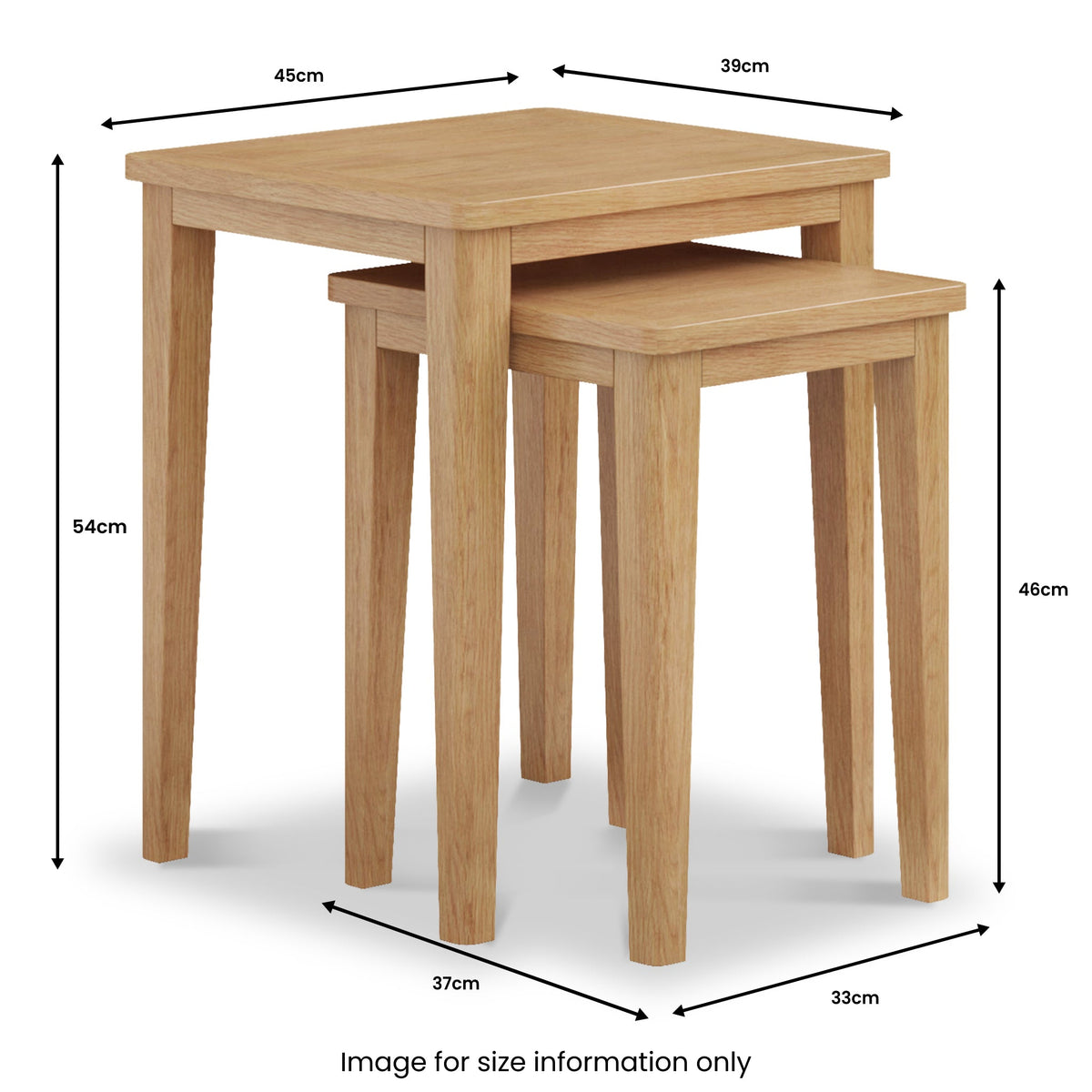Durham Oak Nest of 2 Tables