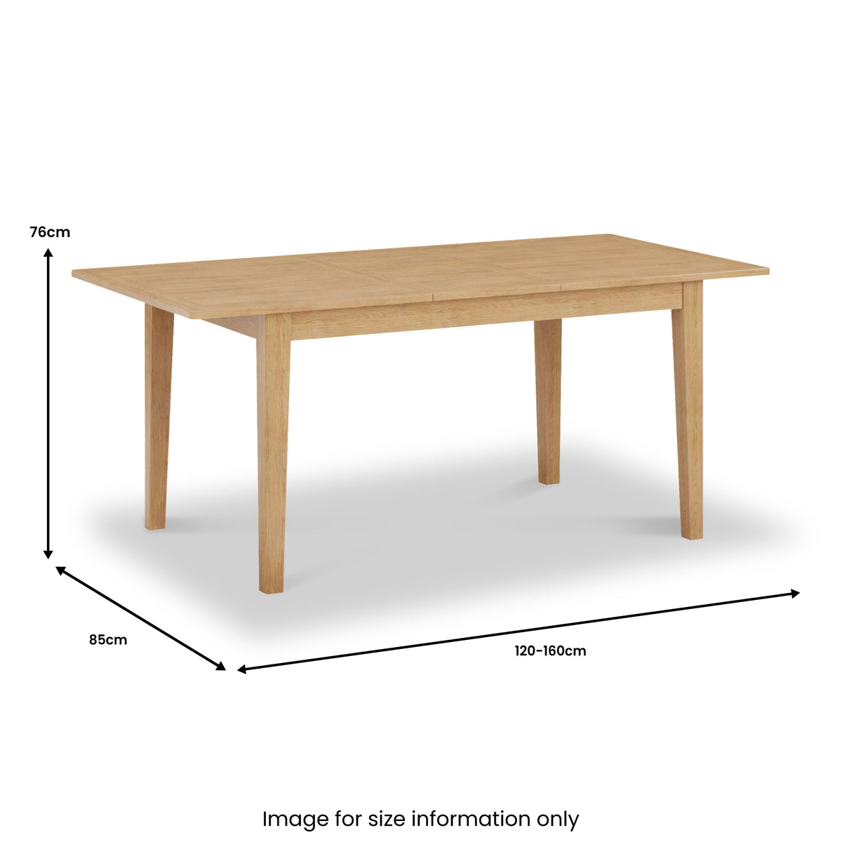 Durham Oak 120-160cm Extending Dining Table