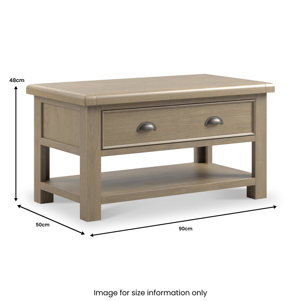 Taunton Smoked Oak Coffee Table with Drawer