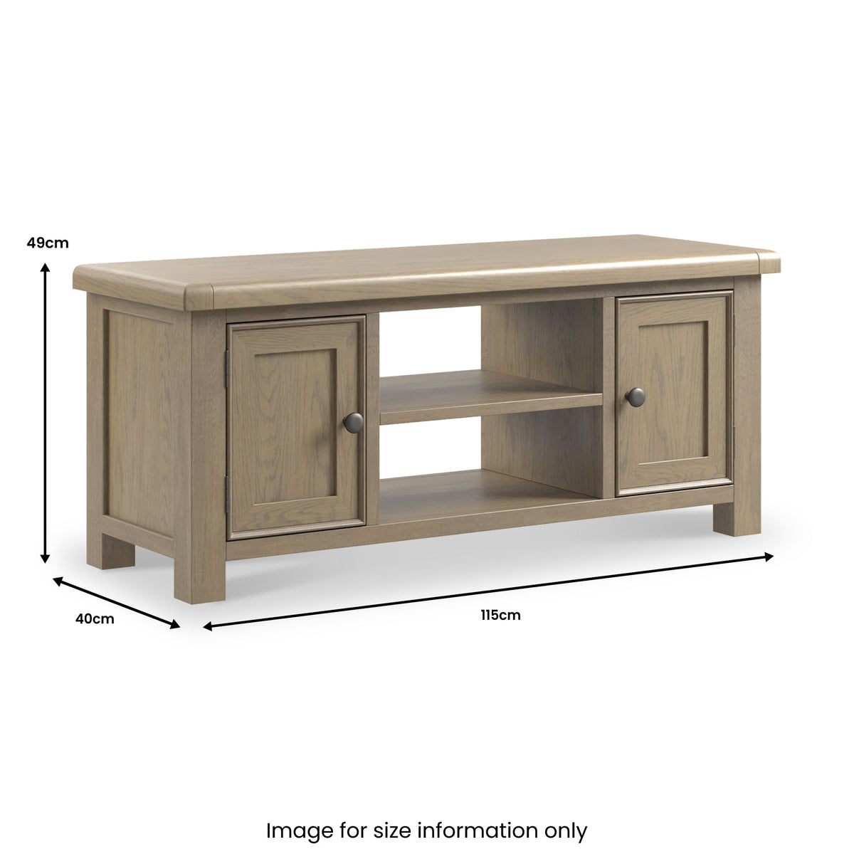 Taunton Smoked Oak 115cm Wide TV Unit