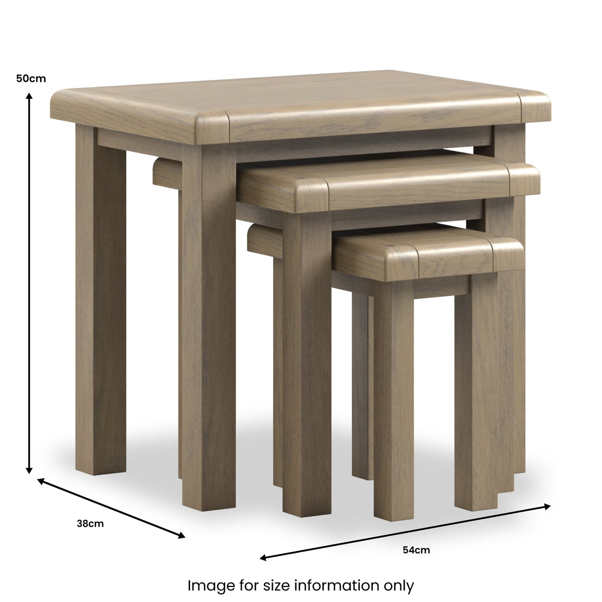 Taunton Smoked Oak Nest of 3 Tables