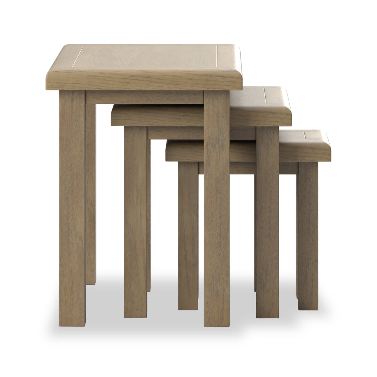 Taunton Smoked Oak Nest of 3 Tables