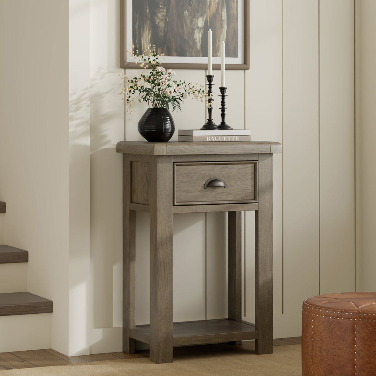 Taunton Smoked Oak Side Table
