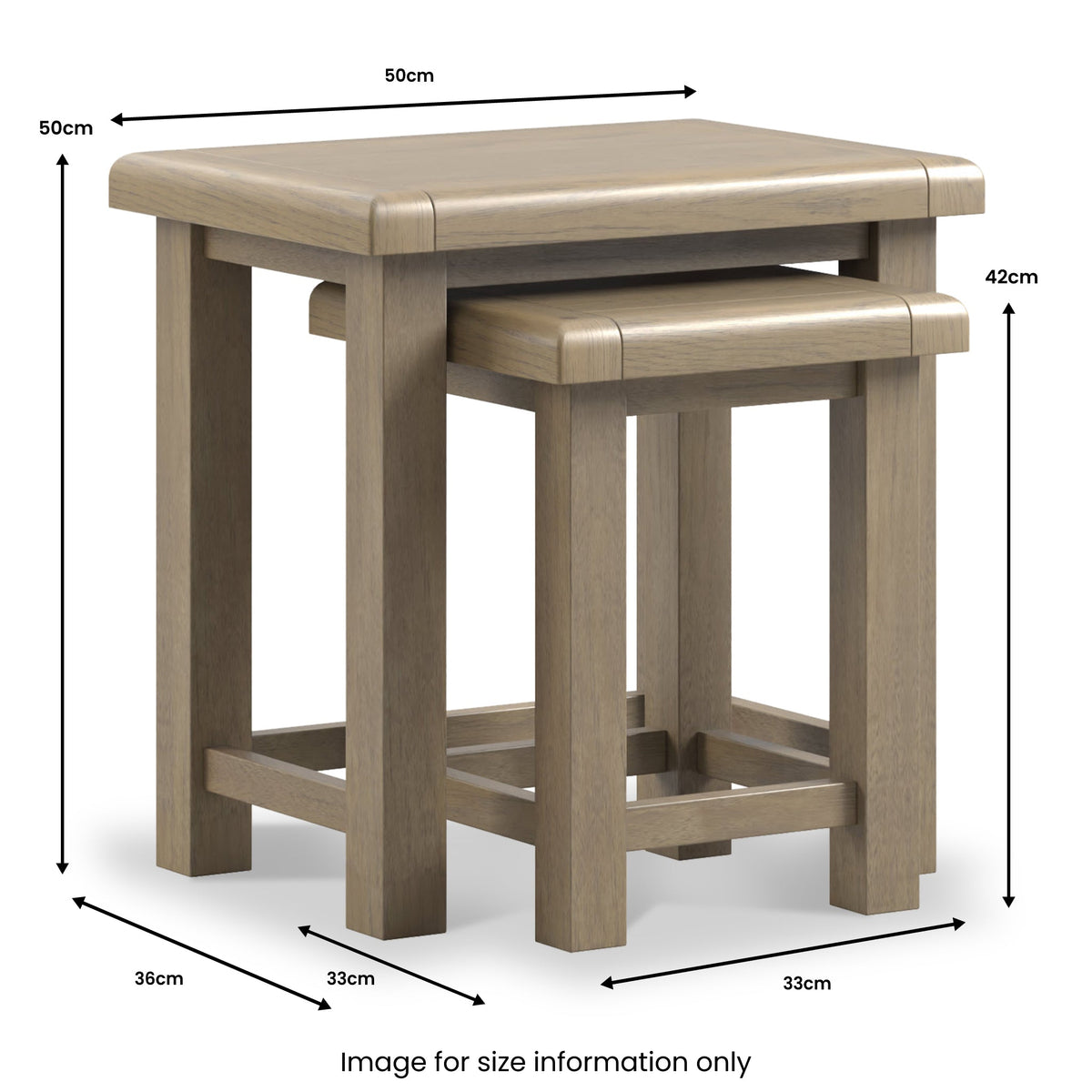 Taunton Smoked Oak Nest of 2 Tables