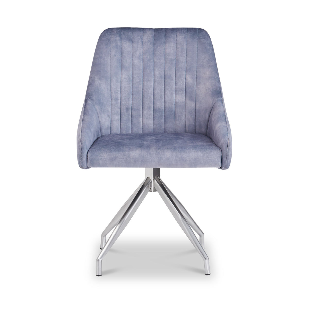 Lawson Velvet Swivel Dining Chair with Silver Legs