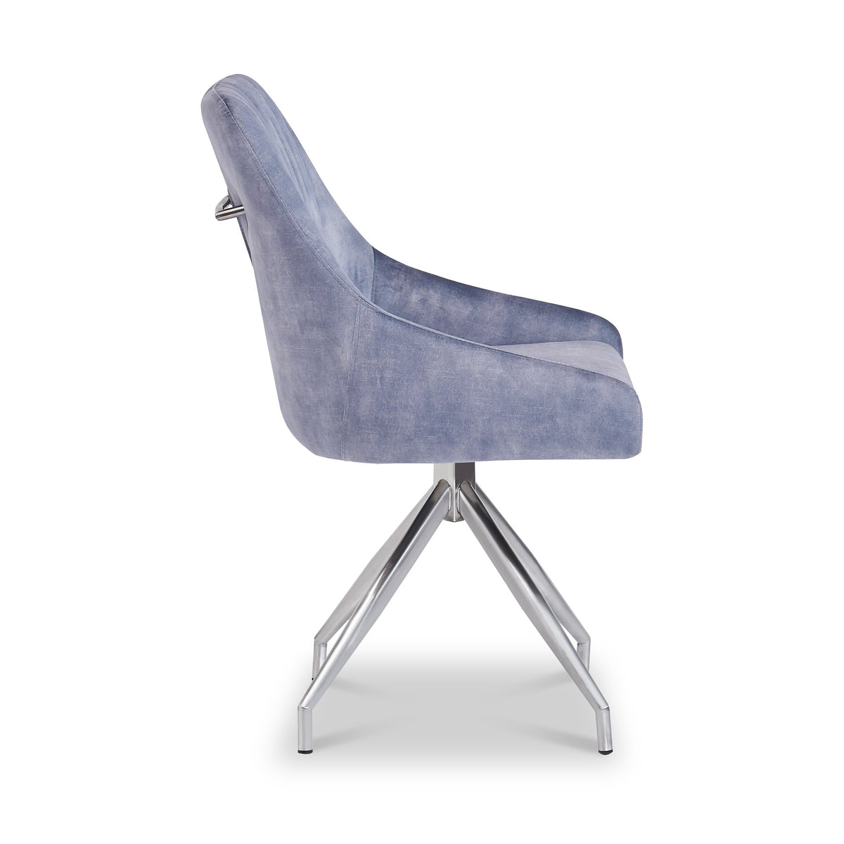 Lawson Velvet Swivel Dining Chair with Silver Legs