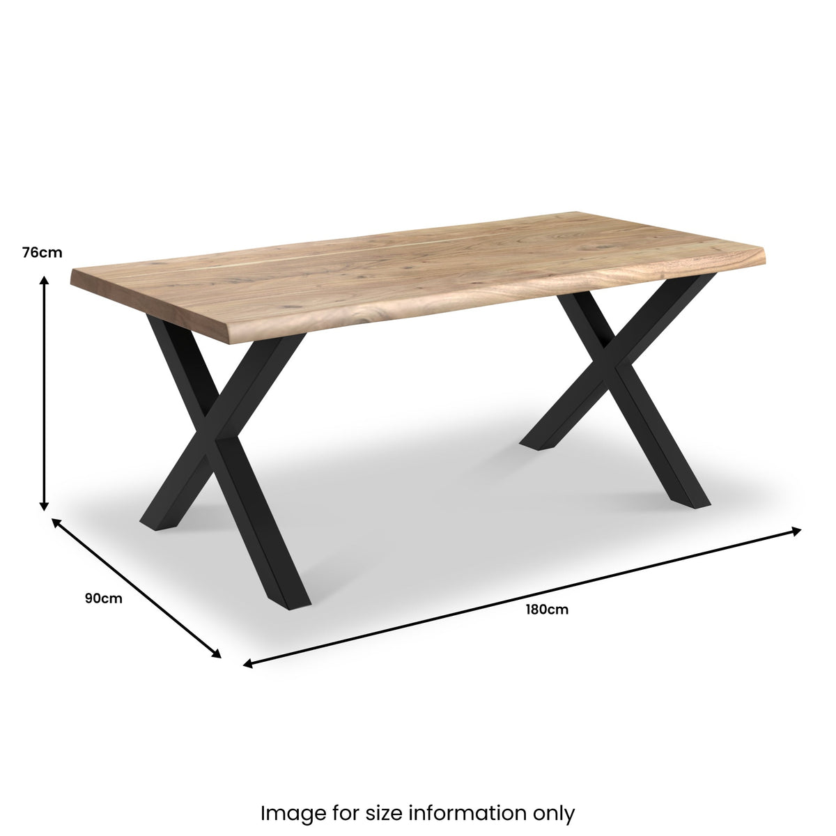Petra Acacia 180cm Dining Table with X Leg