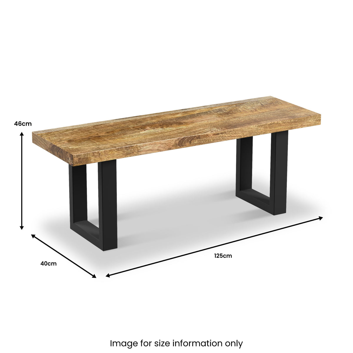 Abel Mango Wood Dining Bench with U Leg