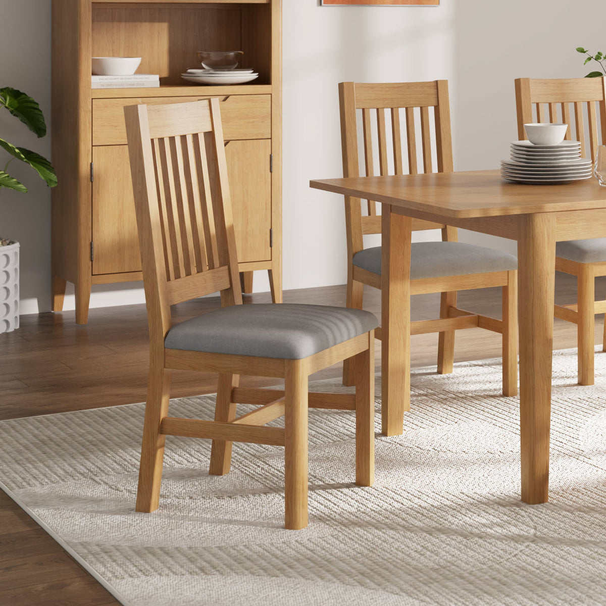 Durham Oak Upholstered Dining Chair
