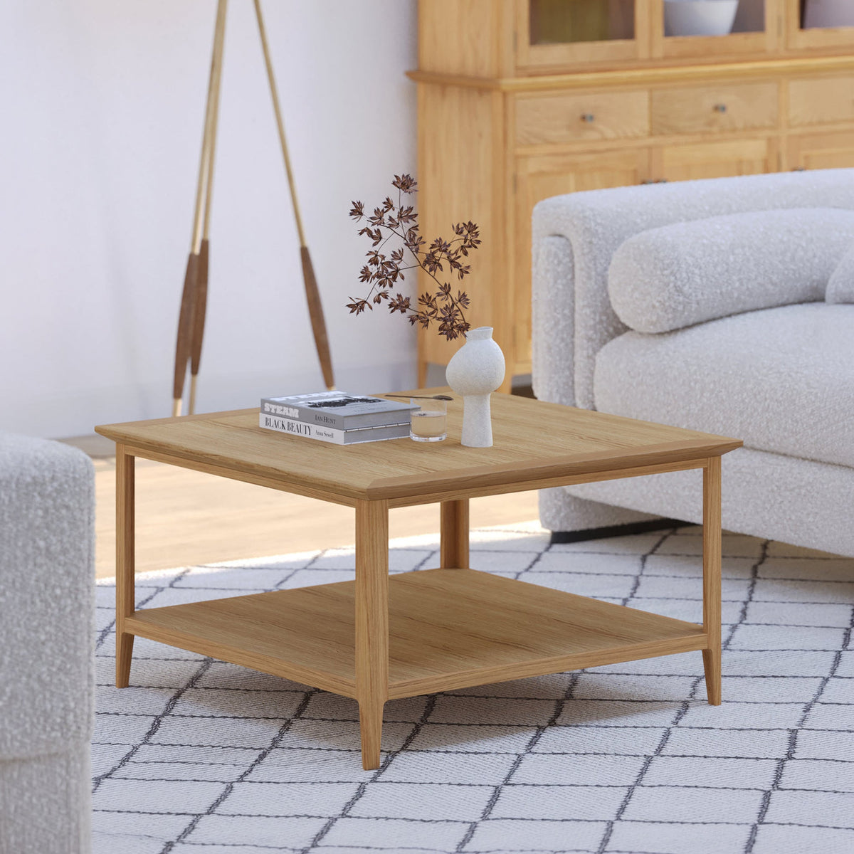 Towan Square Coffee Table With Shelf