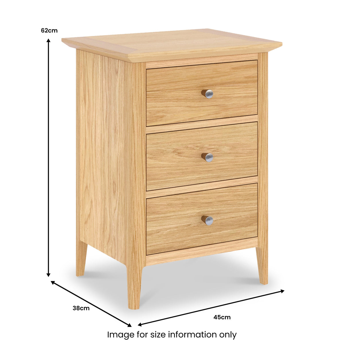 Towan 3 Drawer Bedside Table