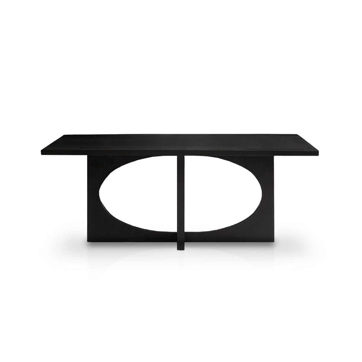 Jade Jet Black Rectangular Acacia Dining Table Set - 6 Seater - Marilyn Ivory with Black Piping Dining Chairs with Black Legs