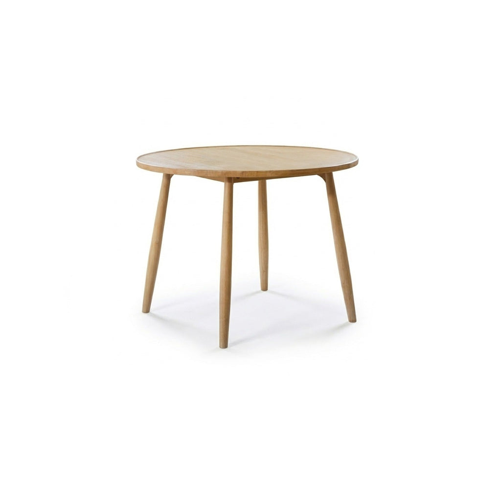 Tilly 100cm Round Dining Table - 4 Seater - Ellis Soft Beige Dining Chairs - Black Oak Legs
