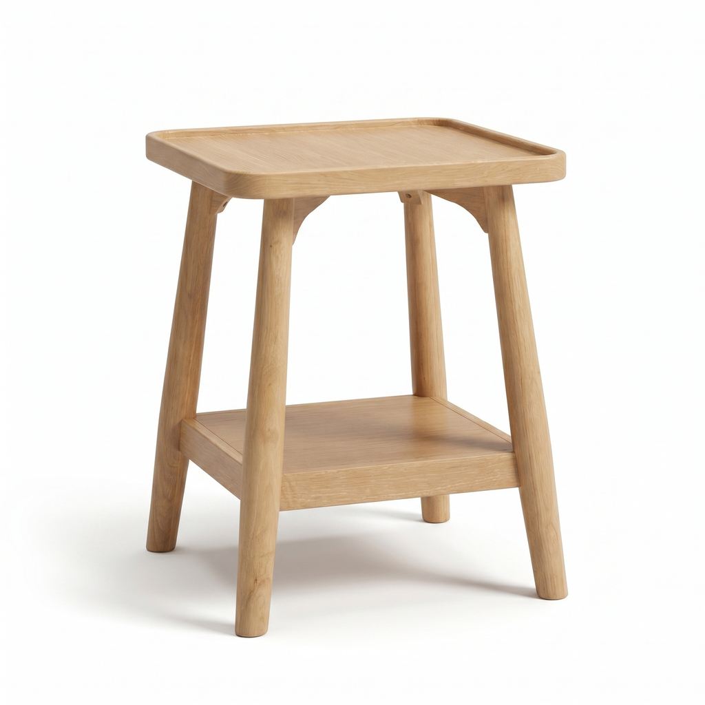 Outlet - Tilly 40cm Square Side Table - Whitewash Oak