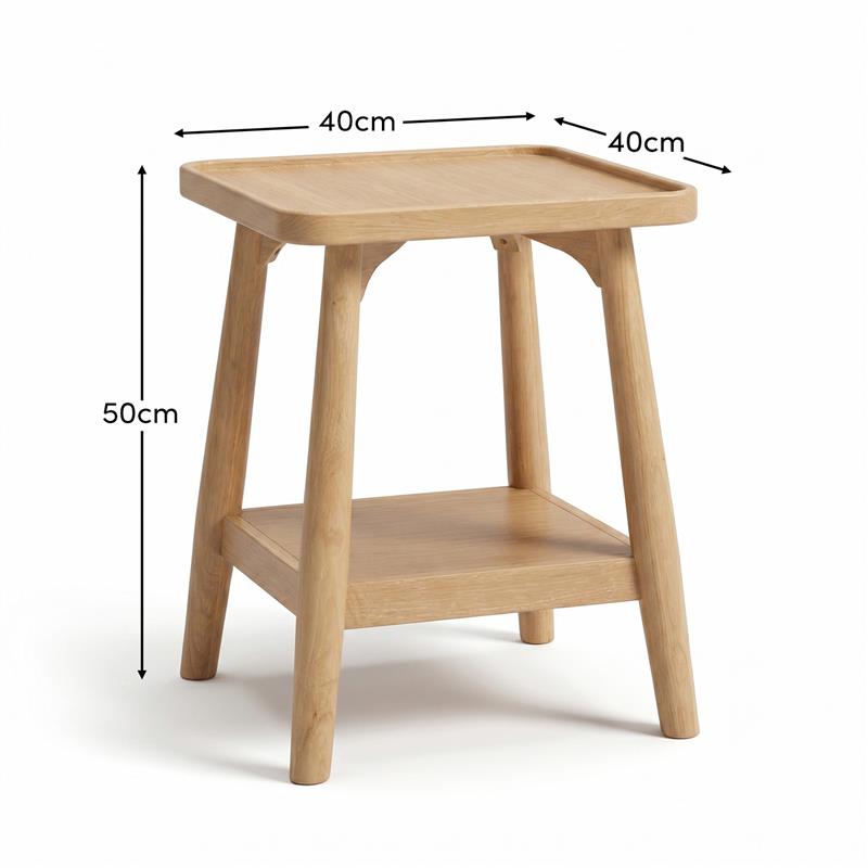 Outlet - Tilly 40cm Square Side Table - Whitewash Oak
