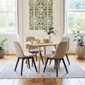 Tilly 100cm Round Dining Table - 4 Seater - Ellis Soft Beige Dining Chairs - Black Oak Legs