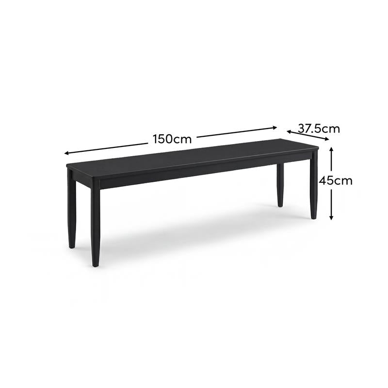Tilly 150cm Wooden Bench - Black Oak