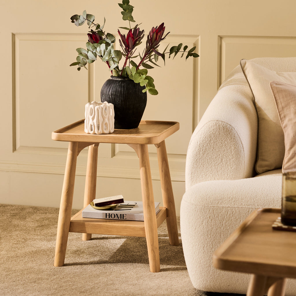 Outlet - Tilly 40cm Square Side Table - Whitewash Oak