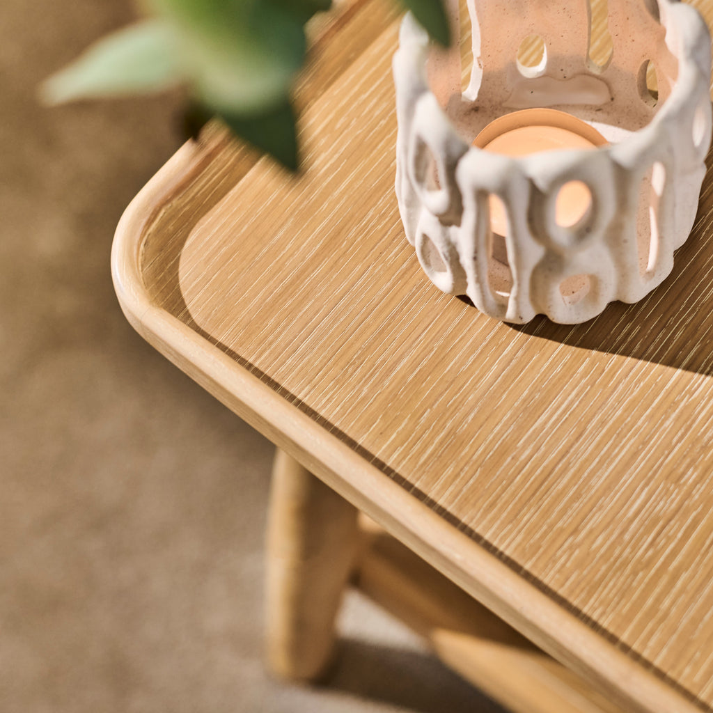 Outlet - Tilly 40cm Square Side Table - Whitewash Oak
