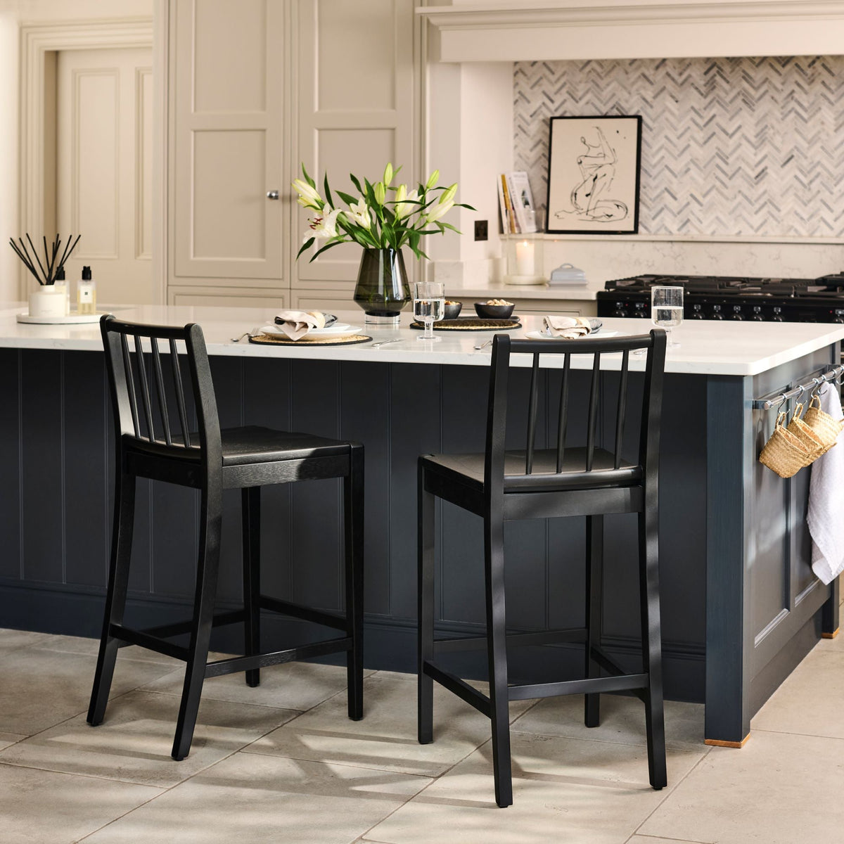 Tilly Bar Stool - Black Oak