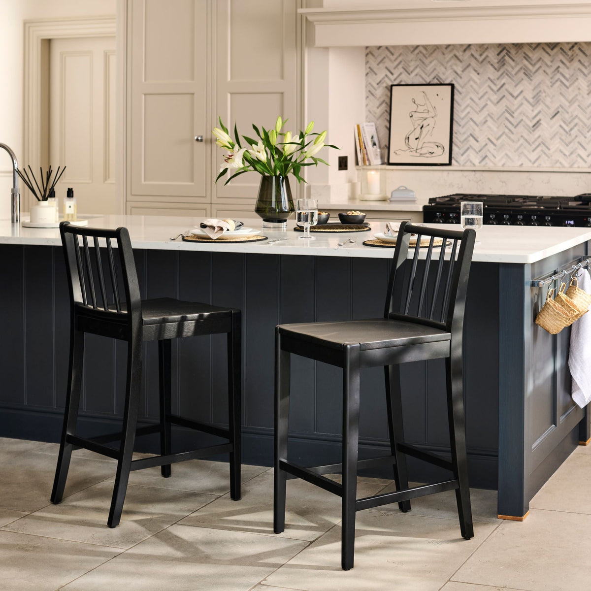 Tilly Bar Stool - Black Oak