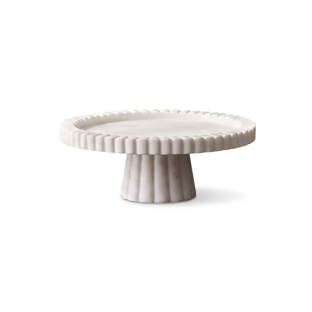 Tiree 25cm Round Cake Stand - White Marble