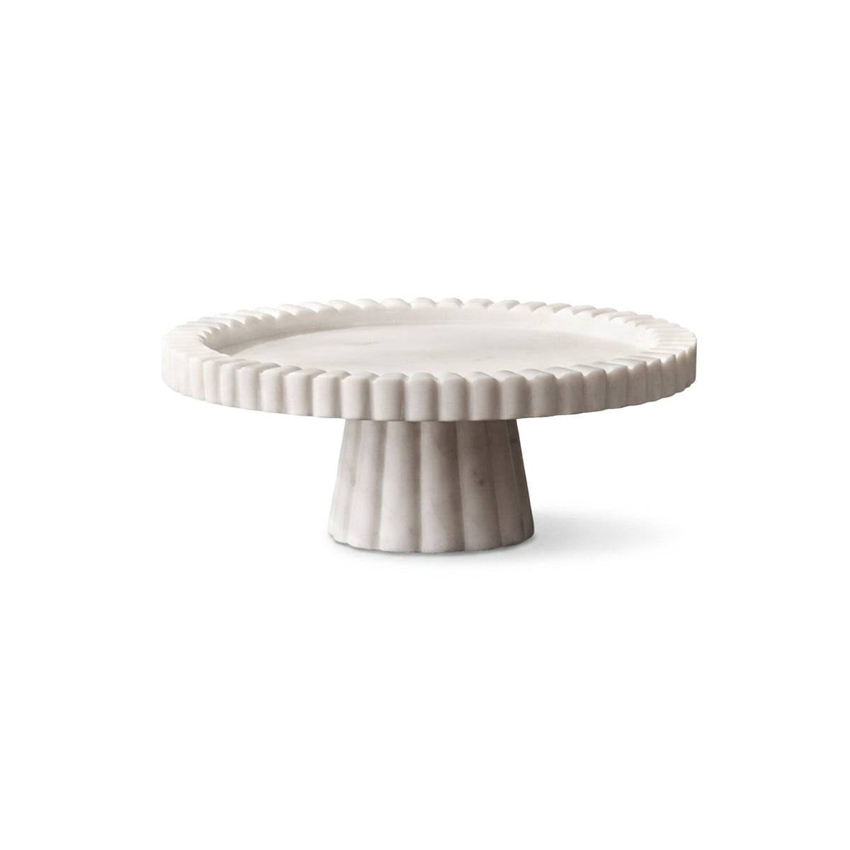 Tiree 25cm Round Cake Stand - White Marble