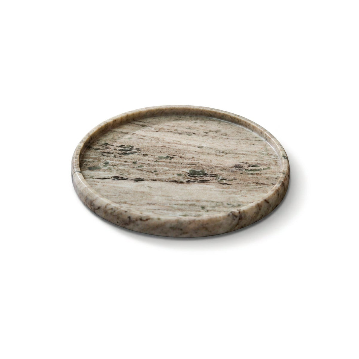 Tiree 26cm Round Tray - Beige Marble