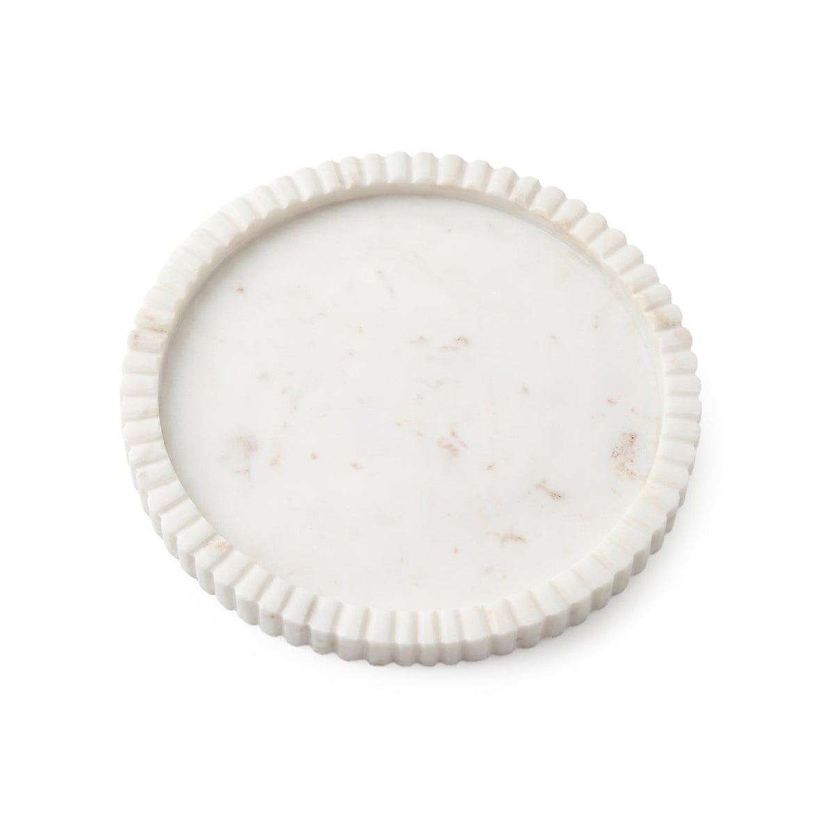 Tiree 30cm Round Tray - White Marble