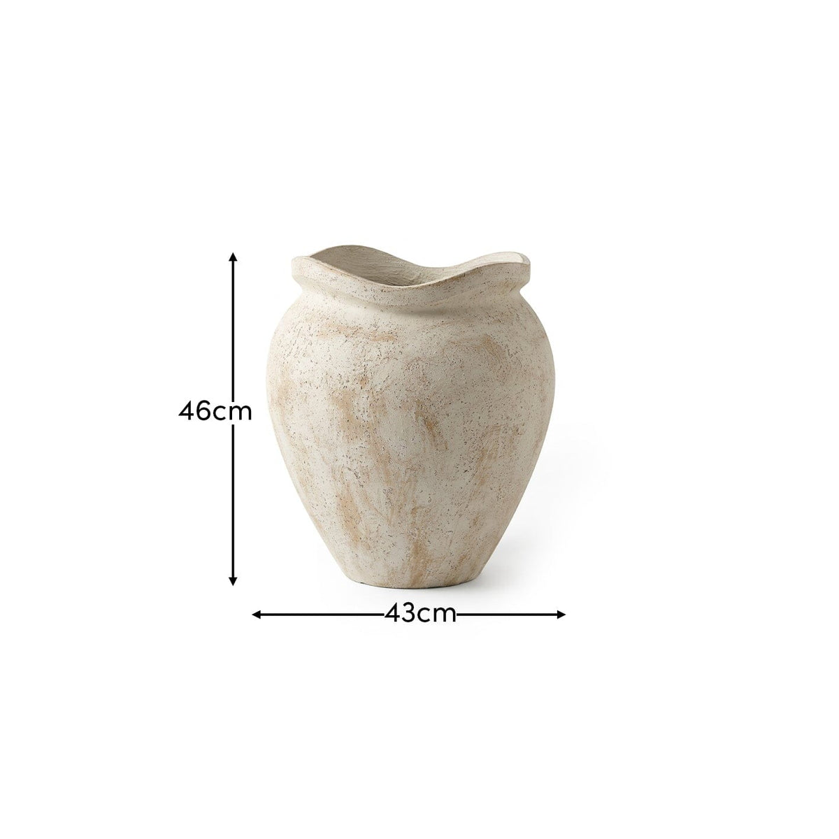 Tomar Fiber Cement 46cm Garden Planter - Rustic White