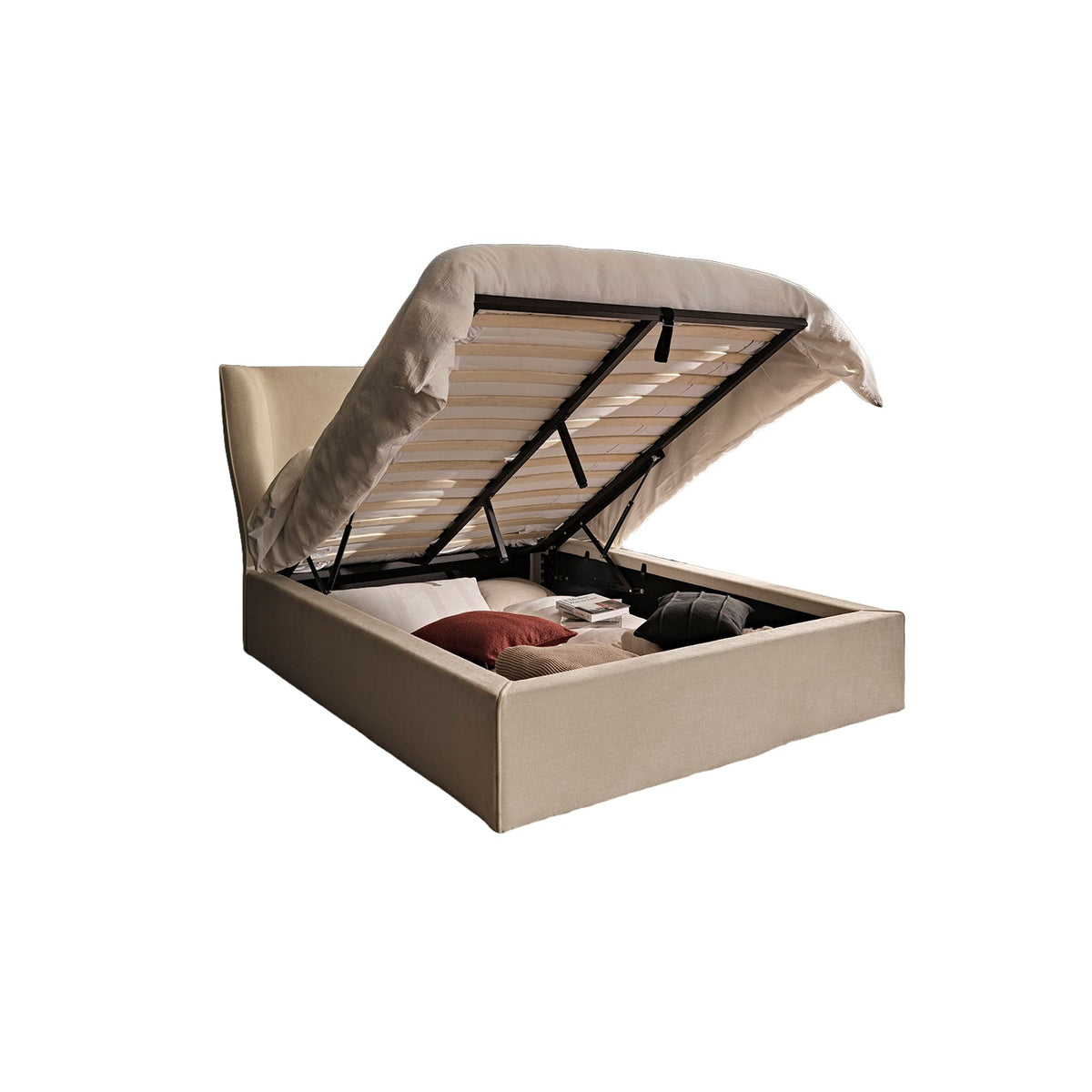 Torin Double Ottoman Bed - Oyster White